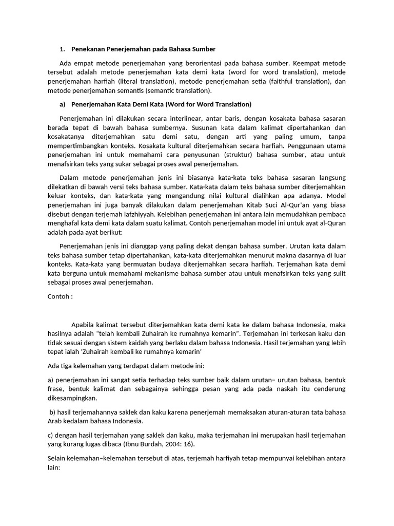 Metode Penerjemahan Setia dan Semantis | PDF