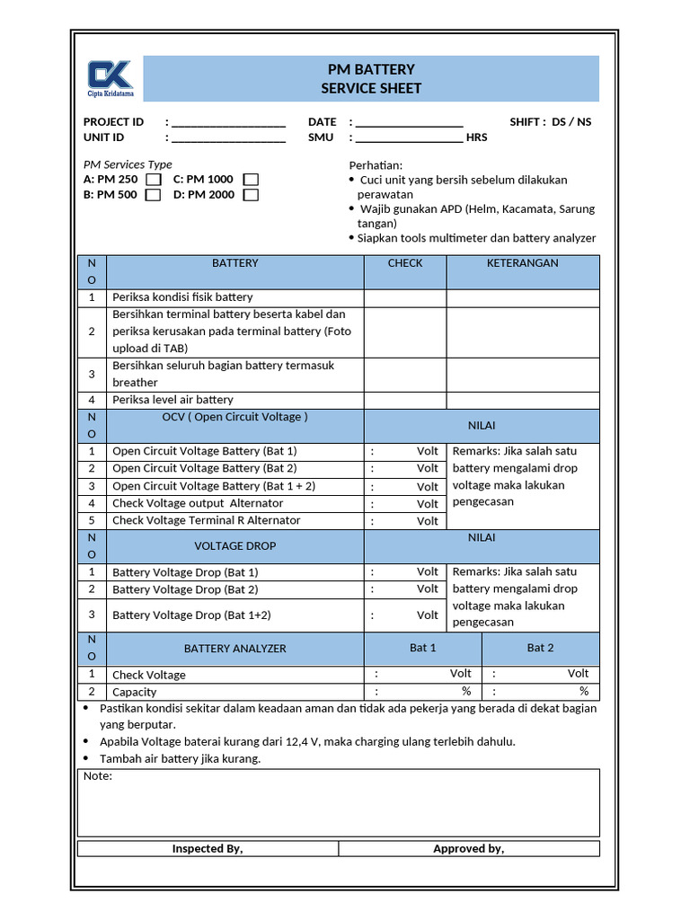 PM Battery Sheet Improvment | PDF