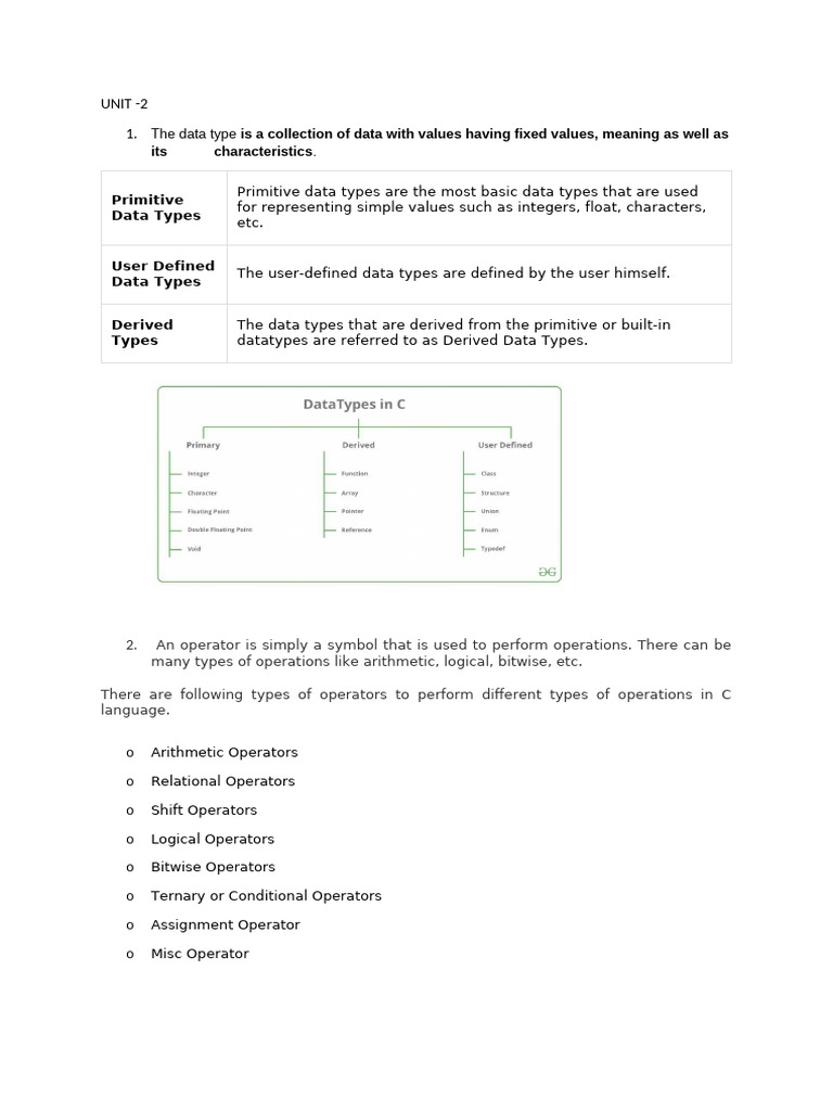 Data Types and Sorting in C Programming | PDF | Data Type | Computer Data