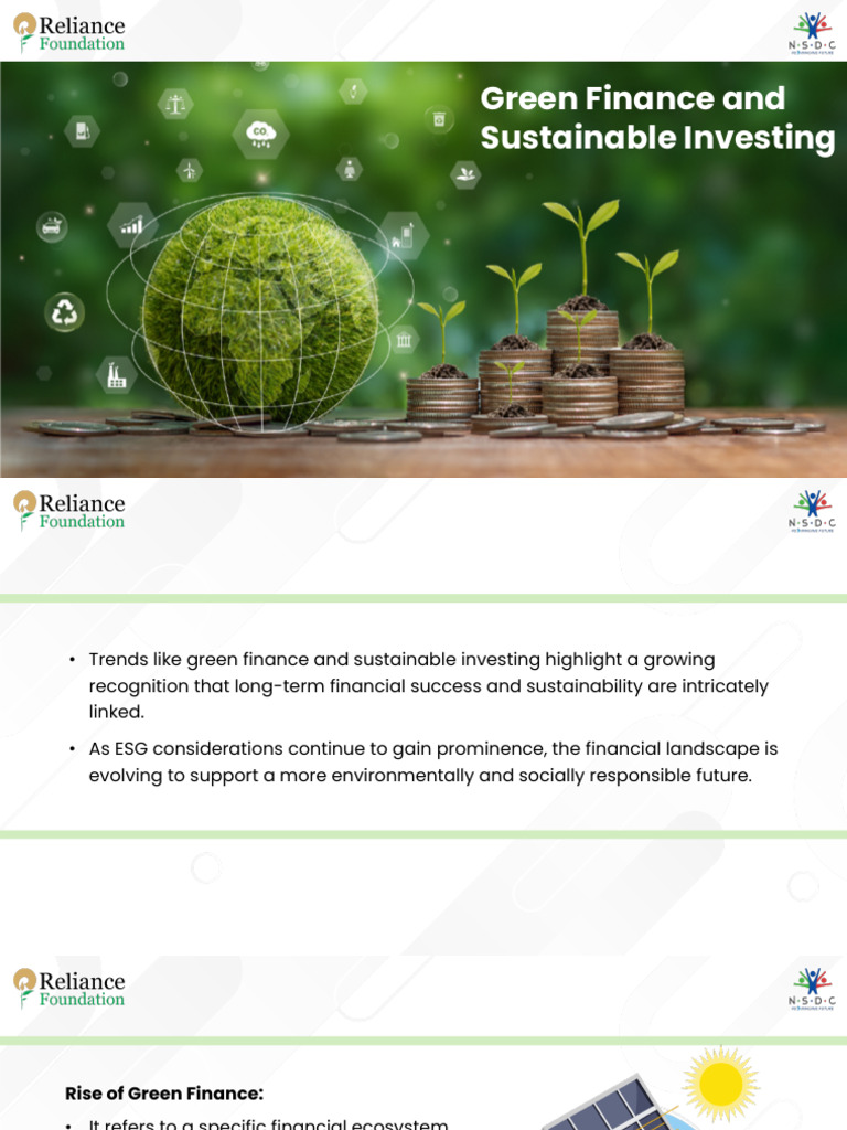 Green Finance and Sustainable Investing | PDF