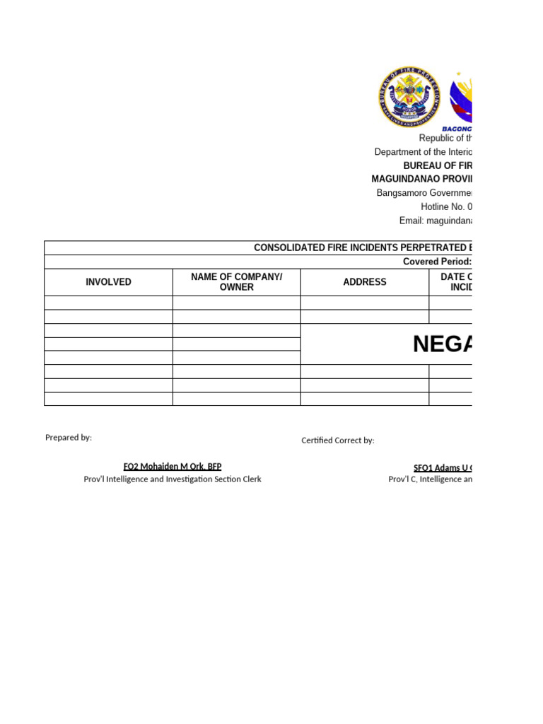 Fire Incidents Report: November 2024 | PDF | Violent Crime | Violence