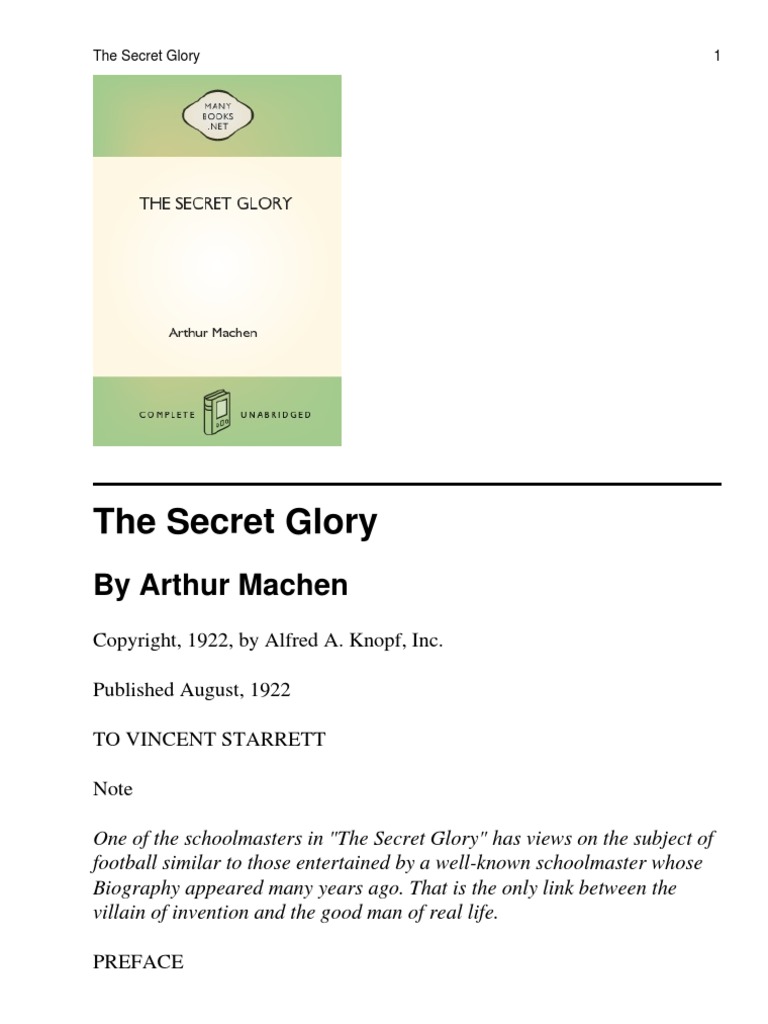 The Secret Glory PDF Languages