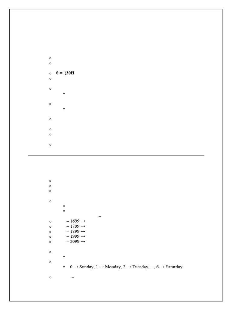 Clock and Calendar Formulas Guide | PDF