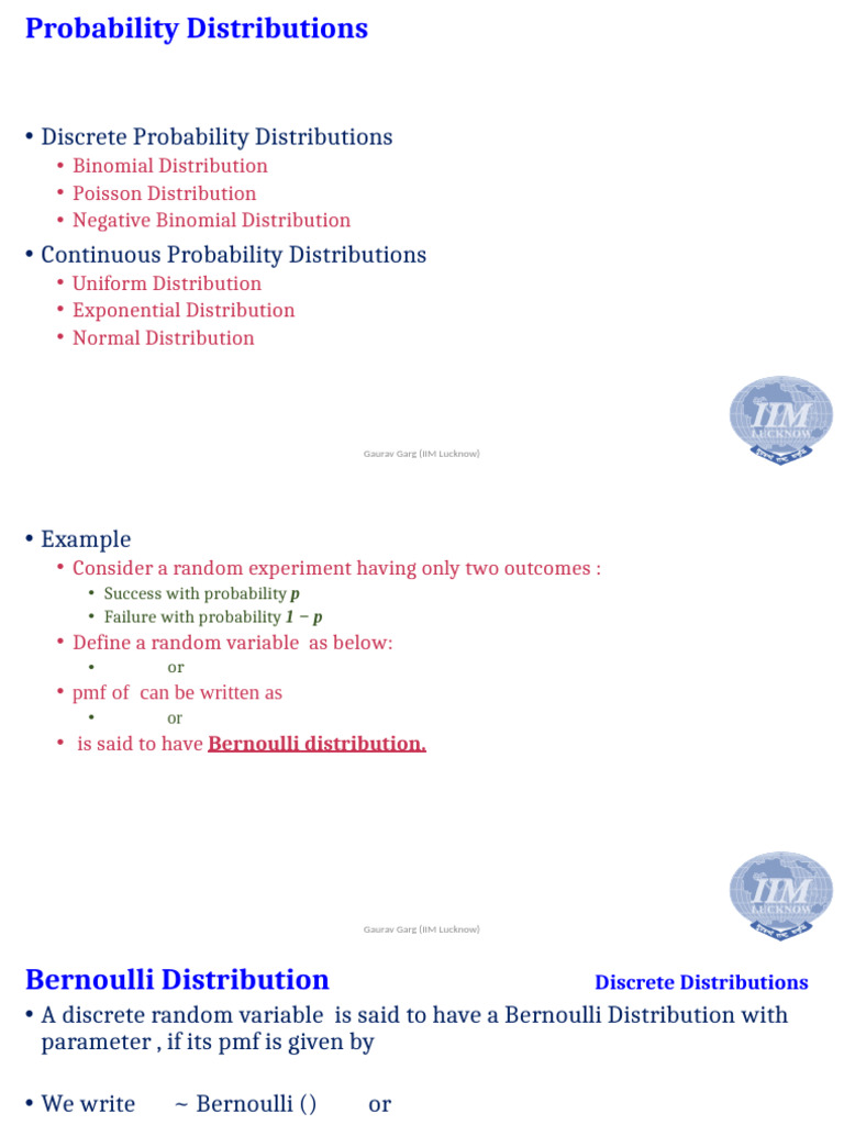 Probability Distributions Overview | PDF | Probability Distribution ...