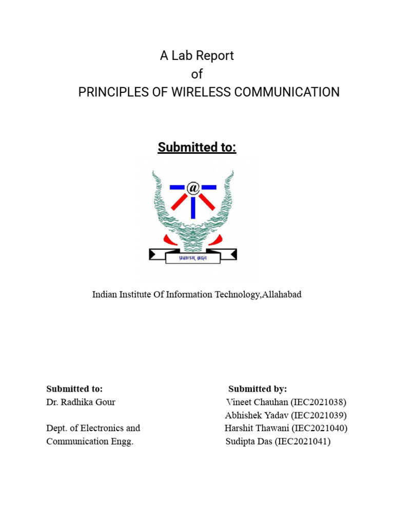 Wireless Communication Lab Report | PDF | Modulation | Signal To Noise ...
