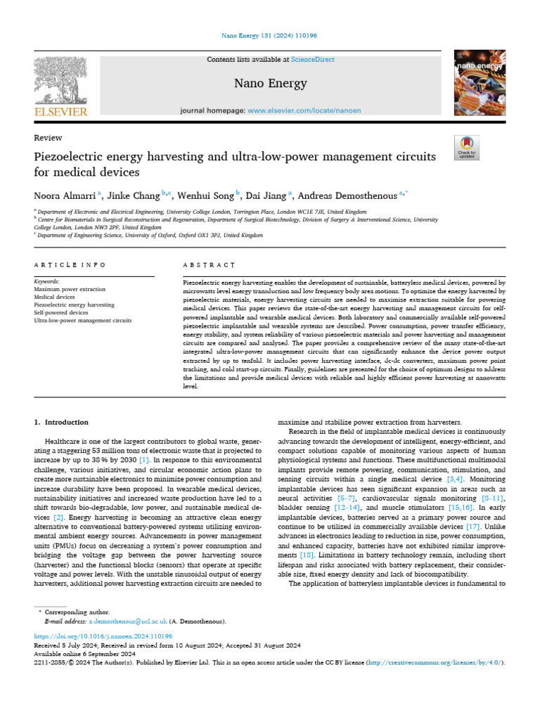 1 s2.0 S2211285524009479 Main | PDF | Energy Harvesting | Piezoelectricity