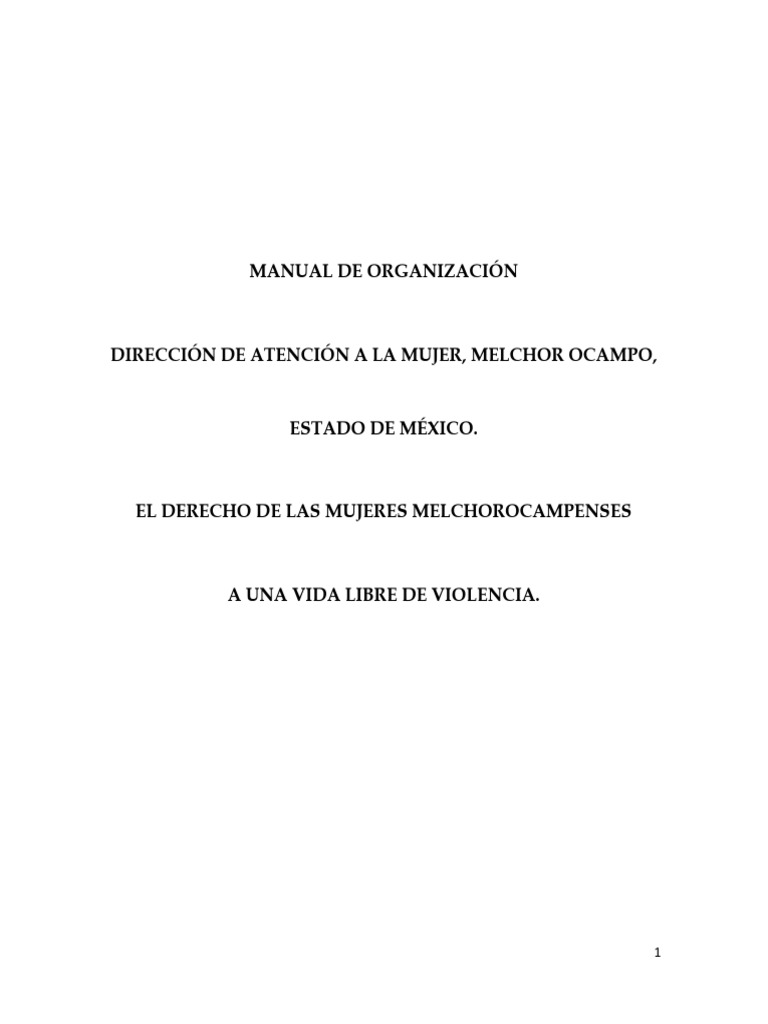223 Manual de Organizacion Atencion A La Mujer 23328171454 | PDF | La ...