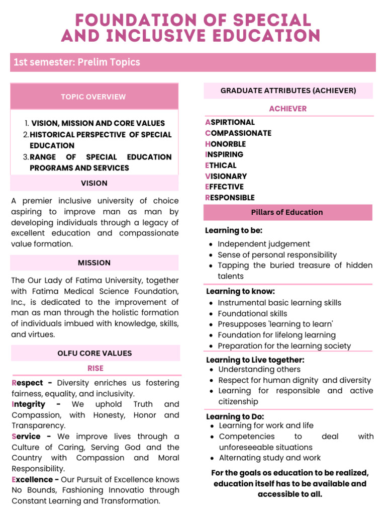 Special Education Overview and Foundations | PDF | Individualized ...