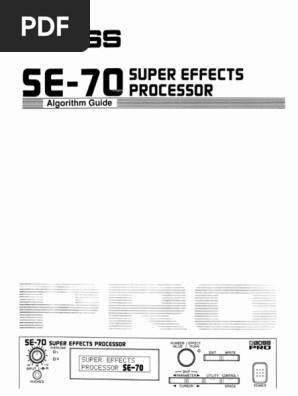 Boss SE-70 Algorithm Guide - House of Synth | PDF
