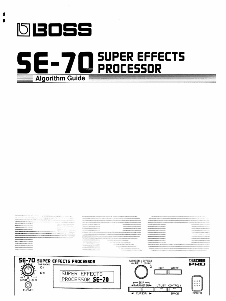 Boss SE-70 Algorithm Guide - House of Synth | PDF