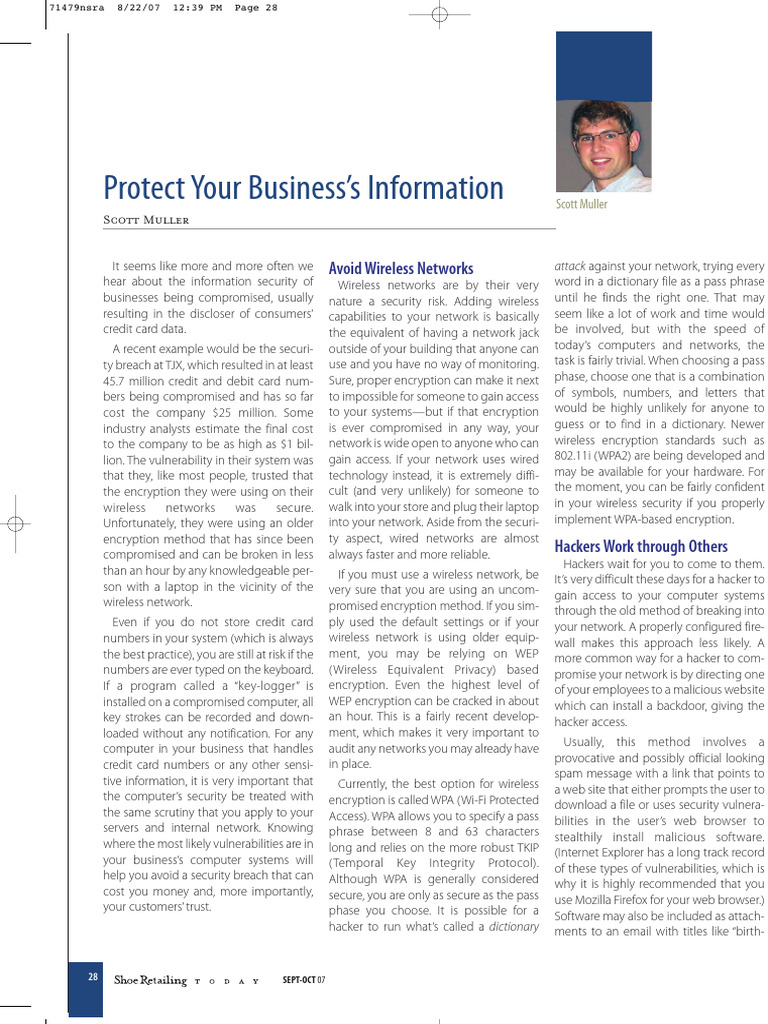View of Protecting Business Information Security | PDF | Security | Computer ...