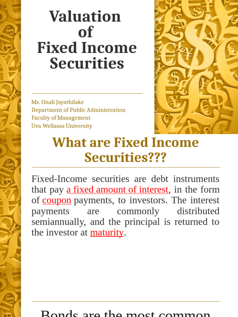Understanding Fixed Income Securities | PDF