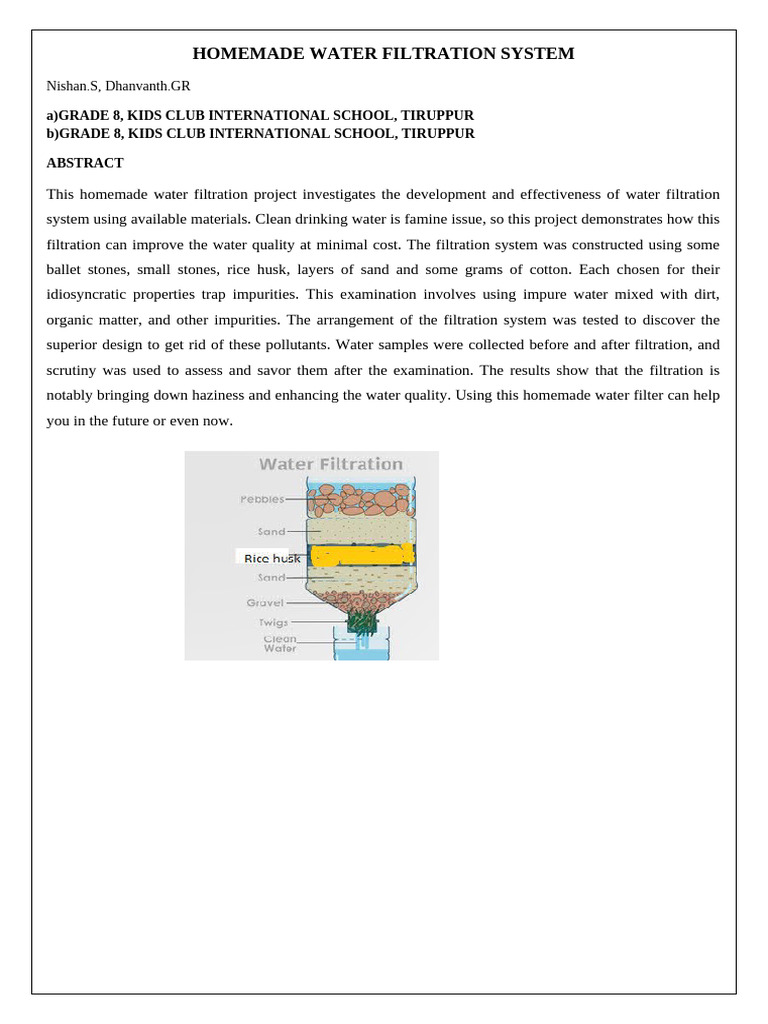 Effective Homemade Water Filter System | PDF