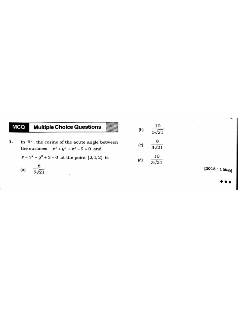 Vector Calculus Questions Guide | PDF