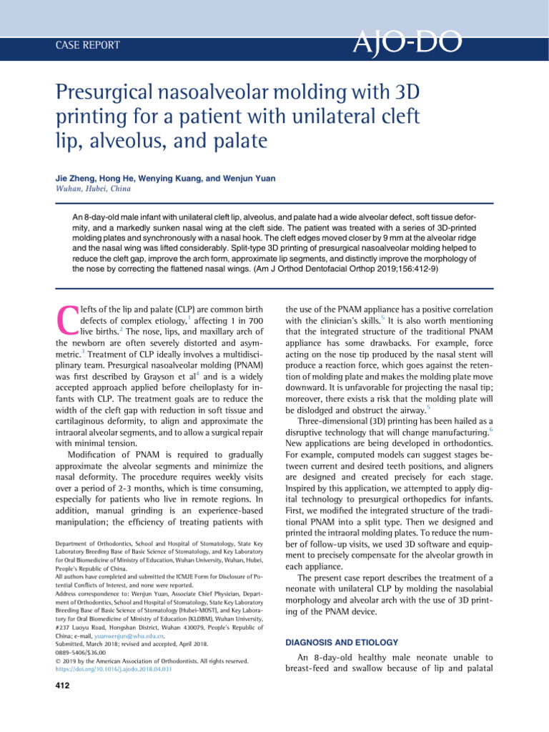 New Approach For Cleft Lip and Palate | PDF | Human Nose | Orthodontics