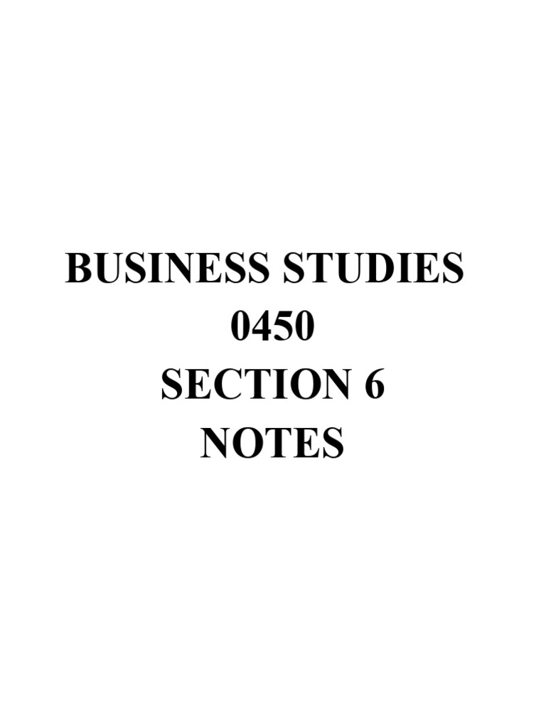 Business Studies Section 6 Notes | PDF | Cost Of Living | Fiscal Policy