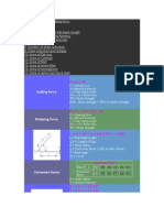 Tool Design Useful Formulas