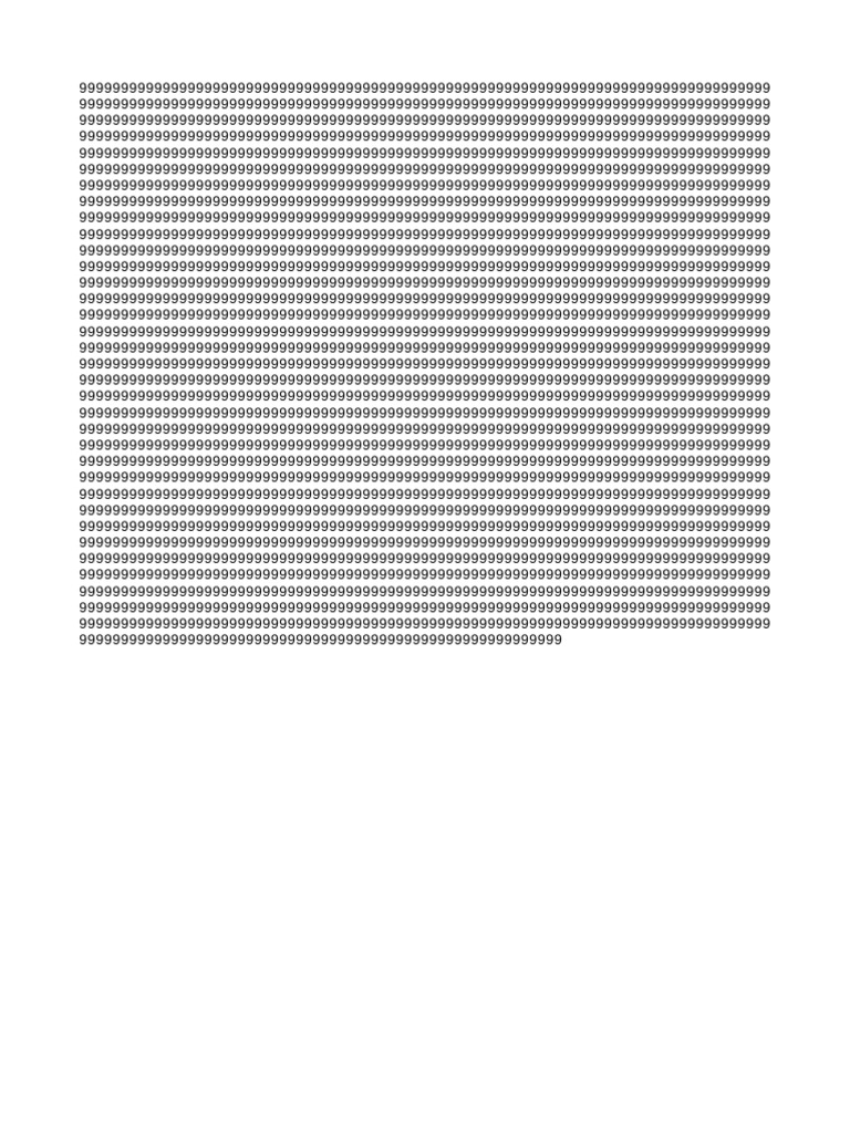 Long Numeric Sequence Document | PDF