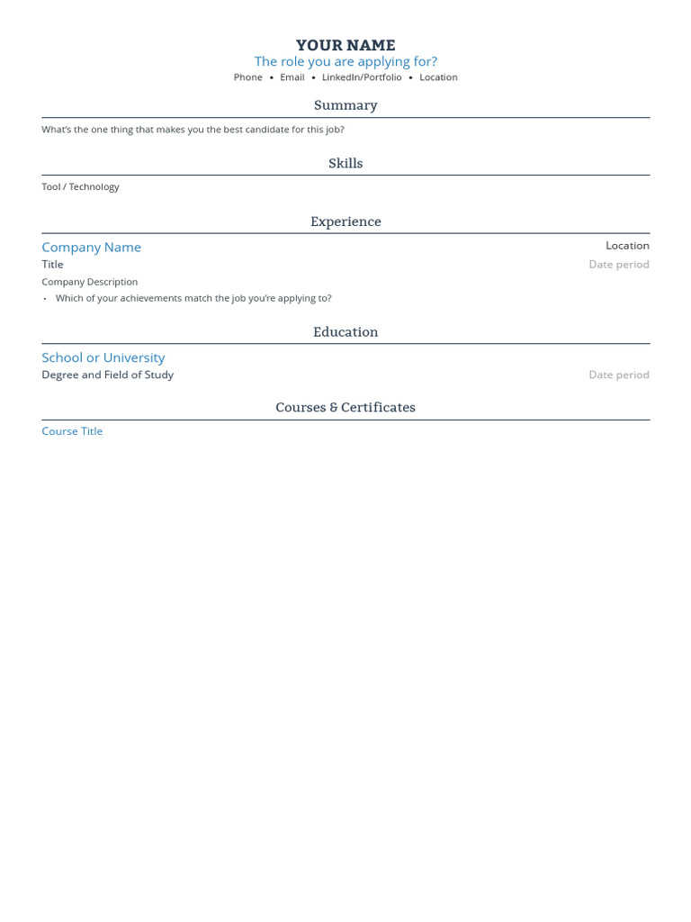Your Name: The Role You Are Applying For? | PDF