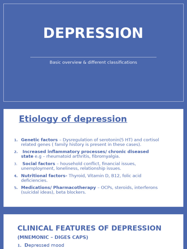 Depression PPT (1121) | PDF | Major Depressive Disorder | Mood Disorders