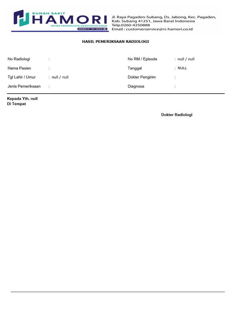 Hasil Pemeriksaan Radiologi | PDF