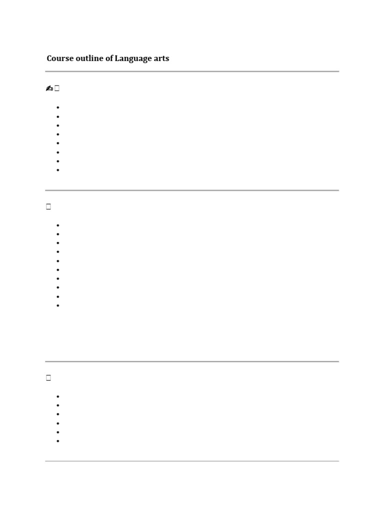 Language Arts Course Outline | PDF