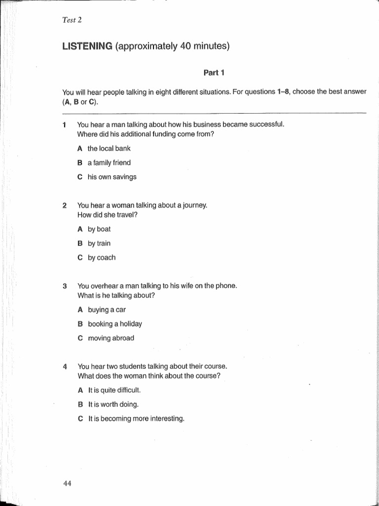 B2 Listening Test 2 | PDF
