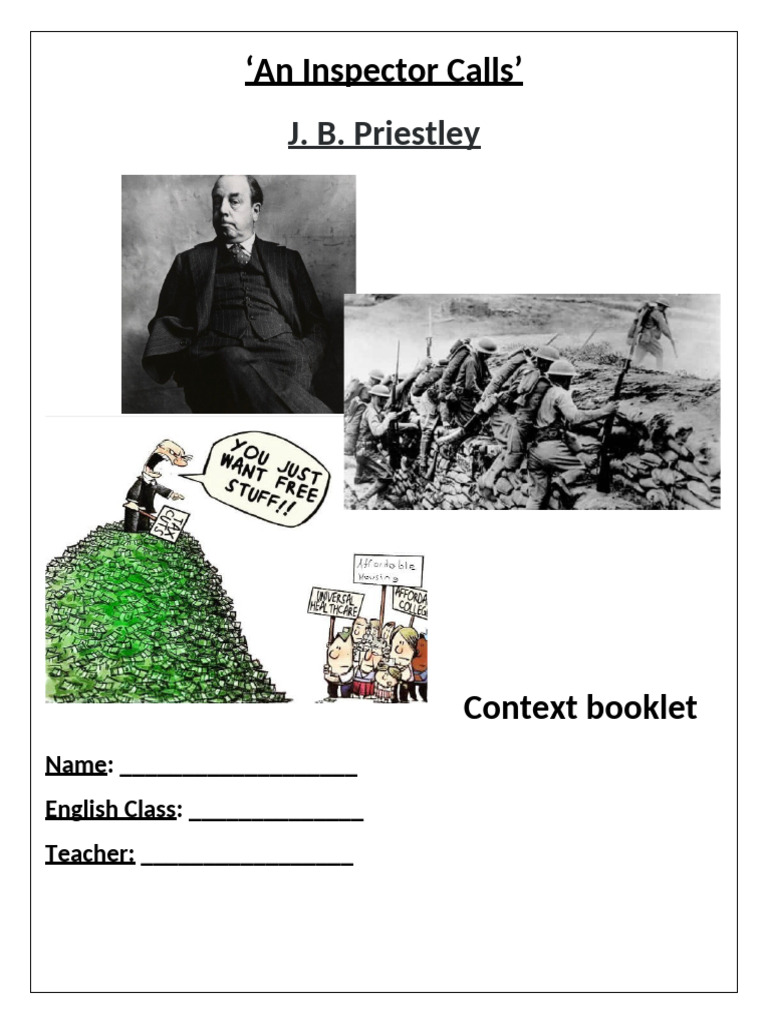 Week 1 - An Inspector Calls Narrative Context Booklet | PDF | Socialism