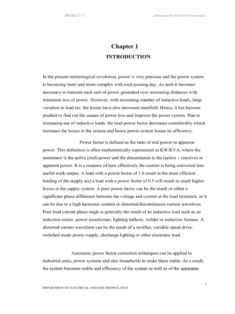 Automatic Power Factor Correction Report PDF | PDF