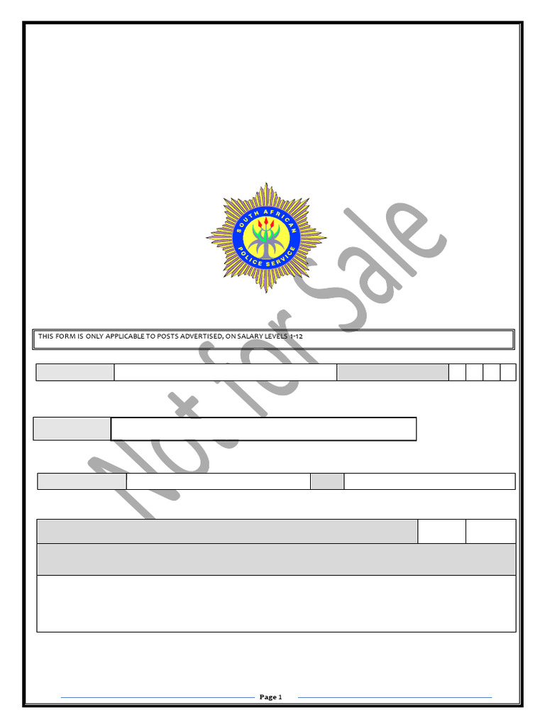 South African Police Service Application Form | PDF | Criminal ...