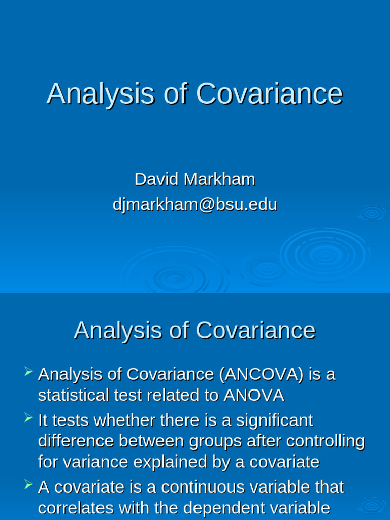 Understanding Analysis of Covariance | PDF | Analysis Of Covariance ...
