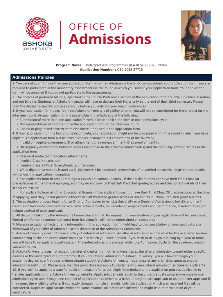 Ashoka University 2025 Admissions Guide | PDF | University And College ...