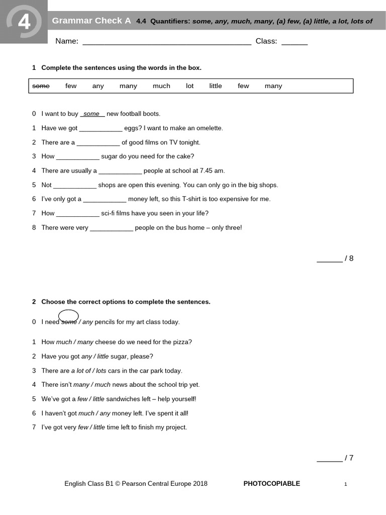 ECB1 - Tests - Grammar Check 4.4A - New2018 | PDF