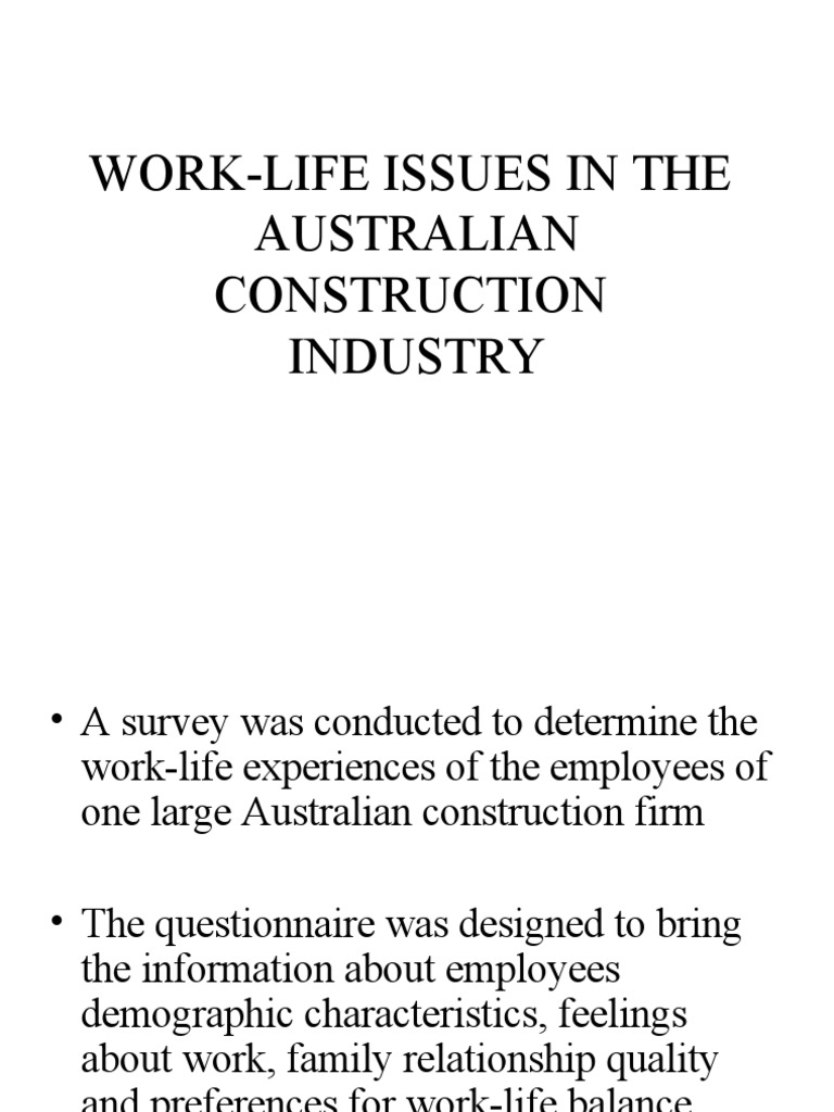 Work-Life Issues in The | PDF | Work–Life Balance | Employment