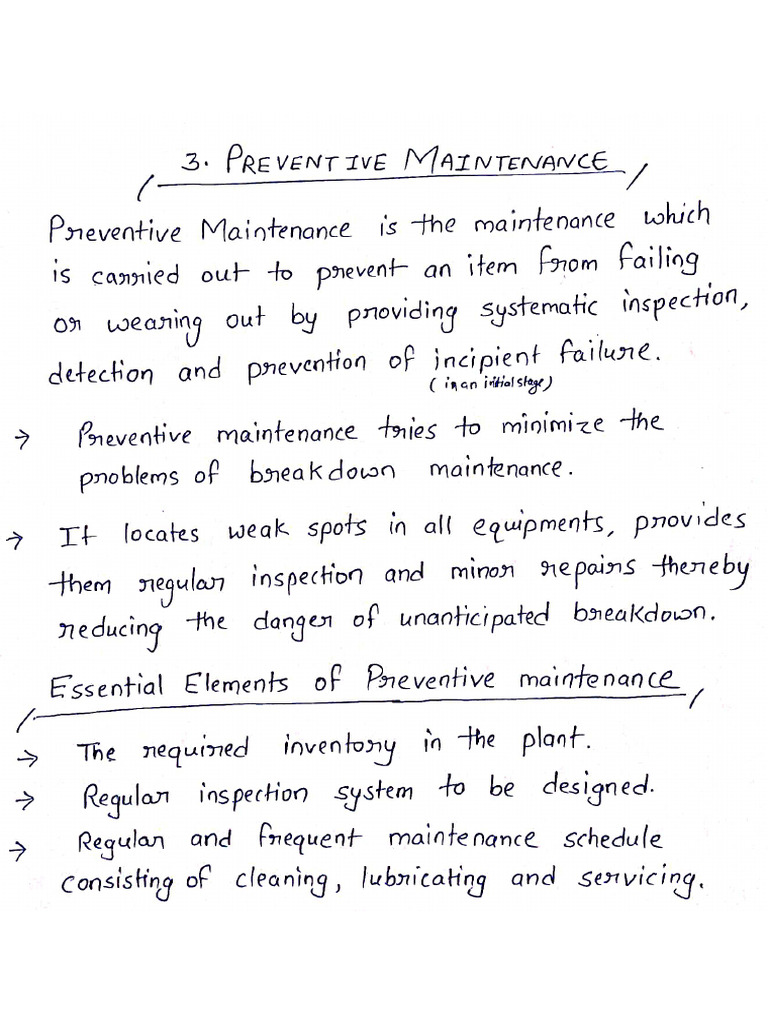 Preventive maintenance | PDF