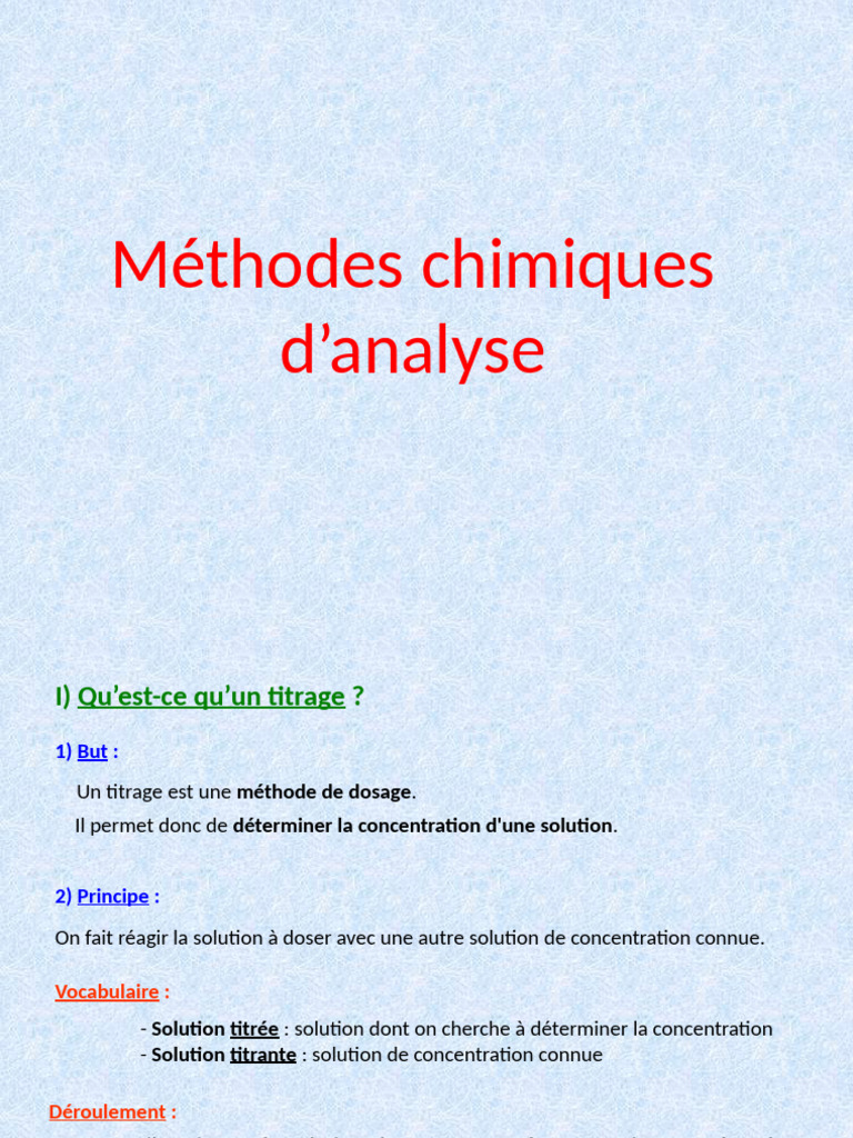 Techniques de titrage en chimie analytique | PDF | Titrage | Chimie