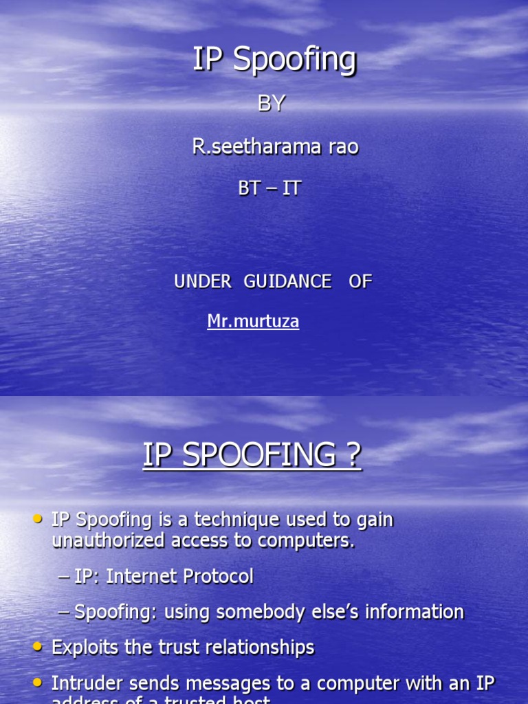 Ip Spoofing Ppt Ip Address Routing