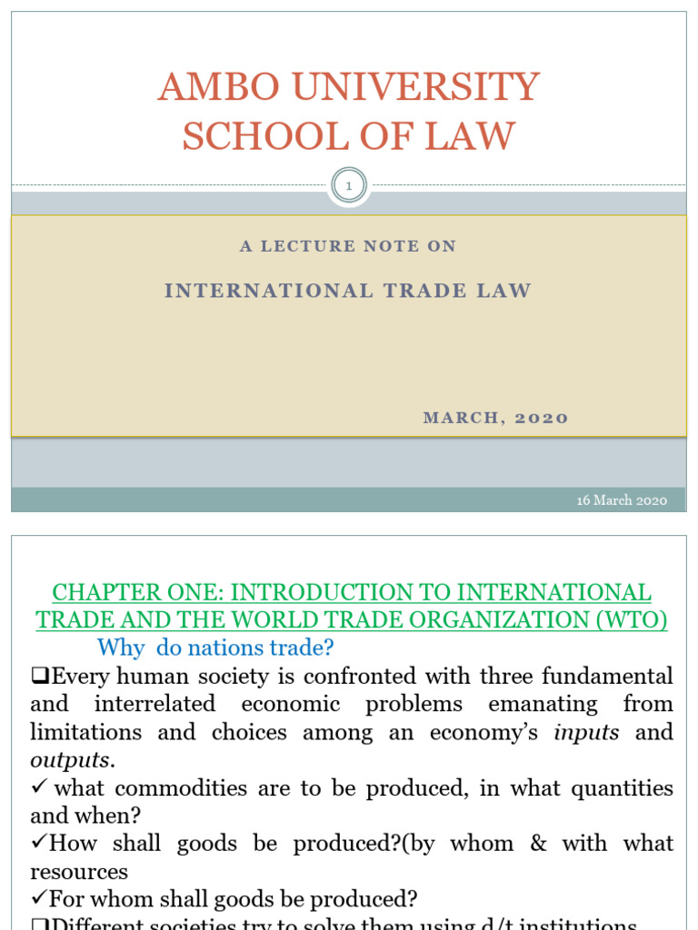 Overview of International Trade Law | PDF | World Trade Organization ...