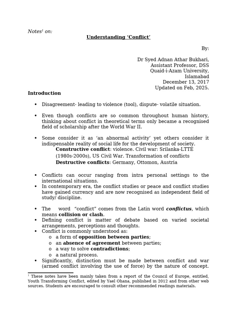 Understanding Conflict: Key Concepts | PDF | United Nations ...