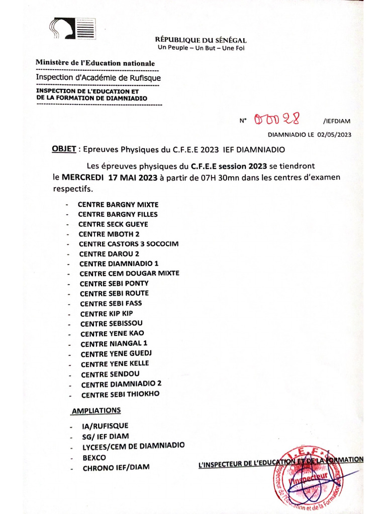 Epreuves Physiques CFEE 2023 | PDF