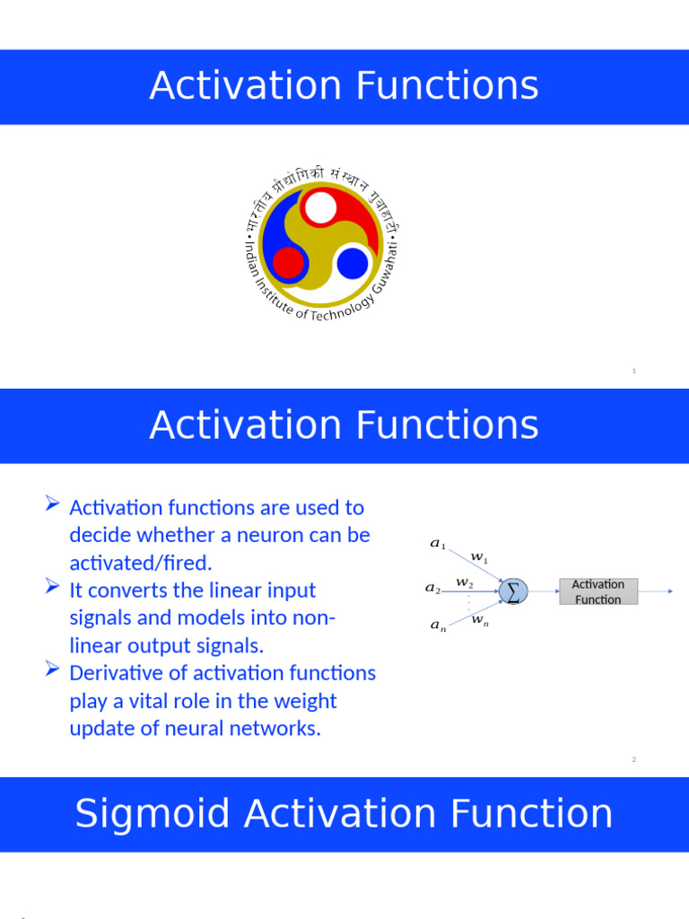 Activation vs. Loss Functions Explained | PDF | Loss Function ...