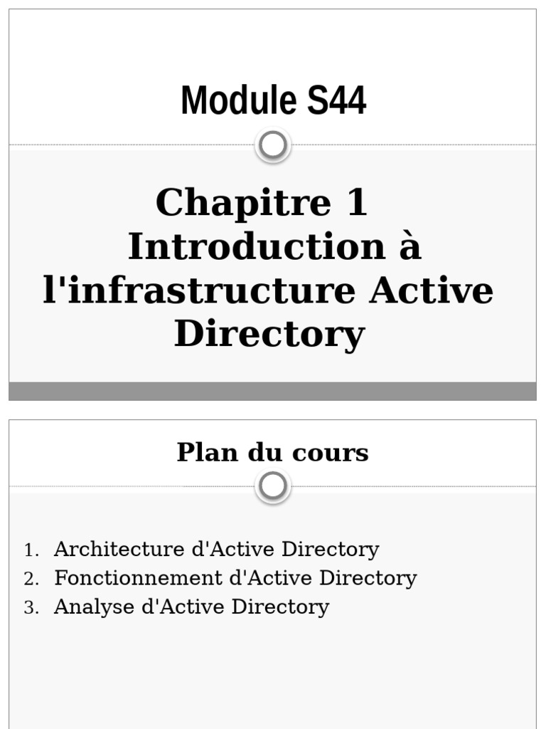 Introduction à Active Directory et son architecture | PDF | Active ...