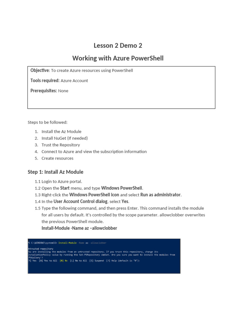 2 - Working With Azure Powershell | PDF | Software | Utility Software
