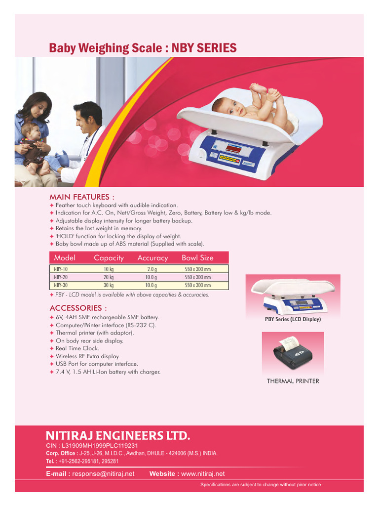Baby Weighing Scale Features & Specs | PDF