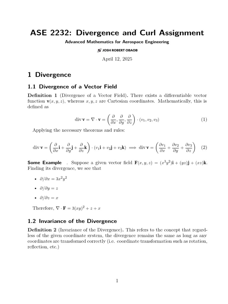Divergence and Curl in Vector Fields | PDF | Divergence | Euclidean Vector
