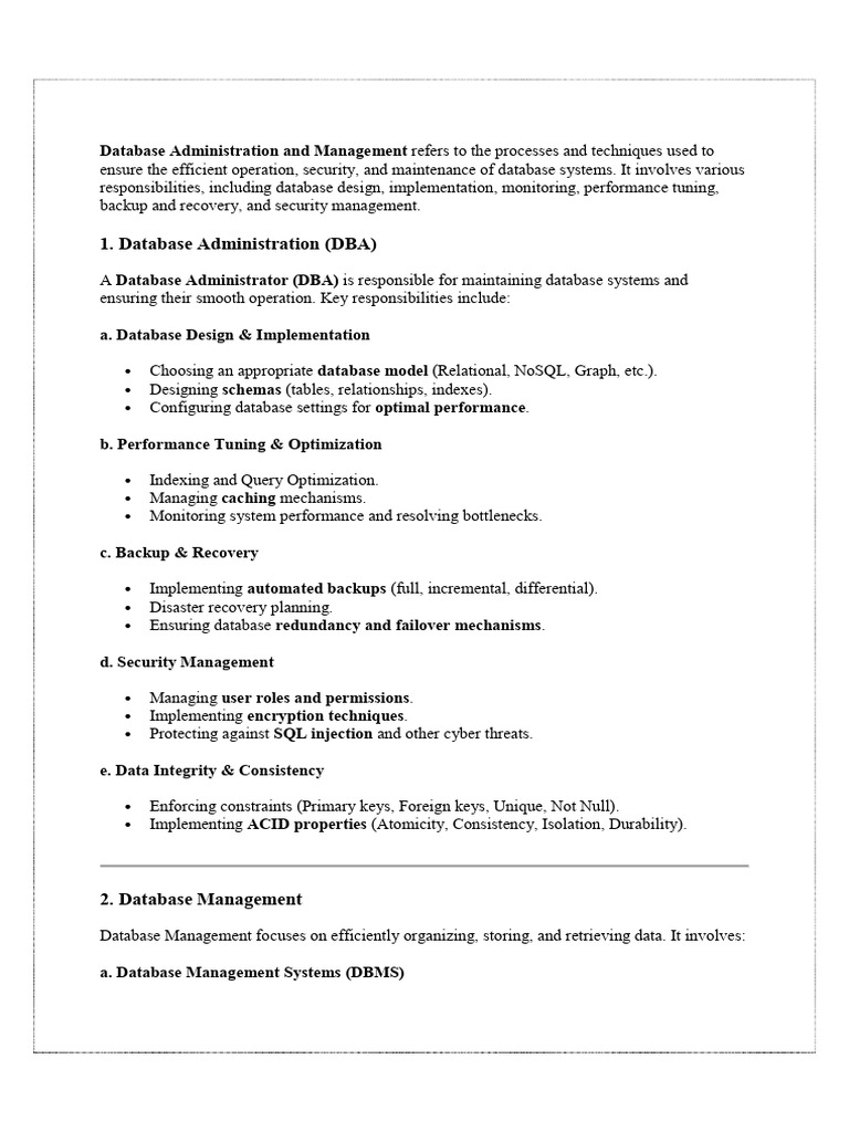 Database Administration & Management Guide | PDF | Databases ...
