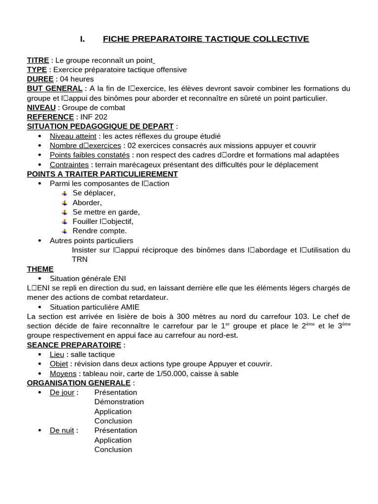 Exercice de reconnaissance tactique | PDF