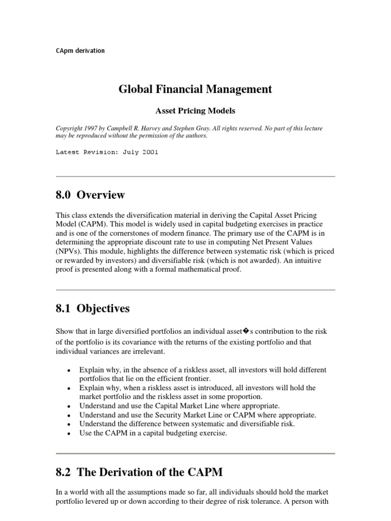 Capm derivation image