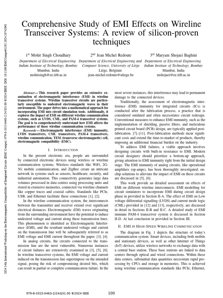 EMI Impact on Wireline Transceivers | PDF | Electromagnetic ...