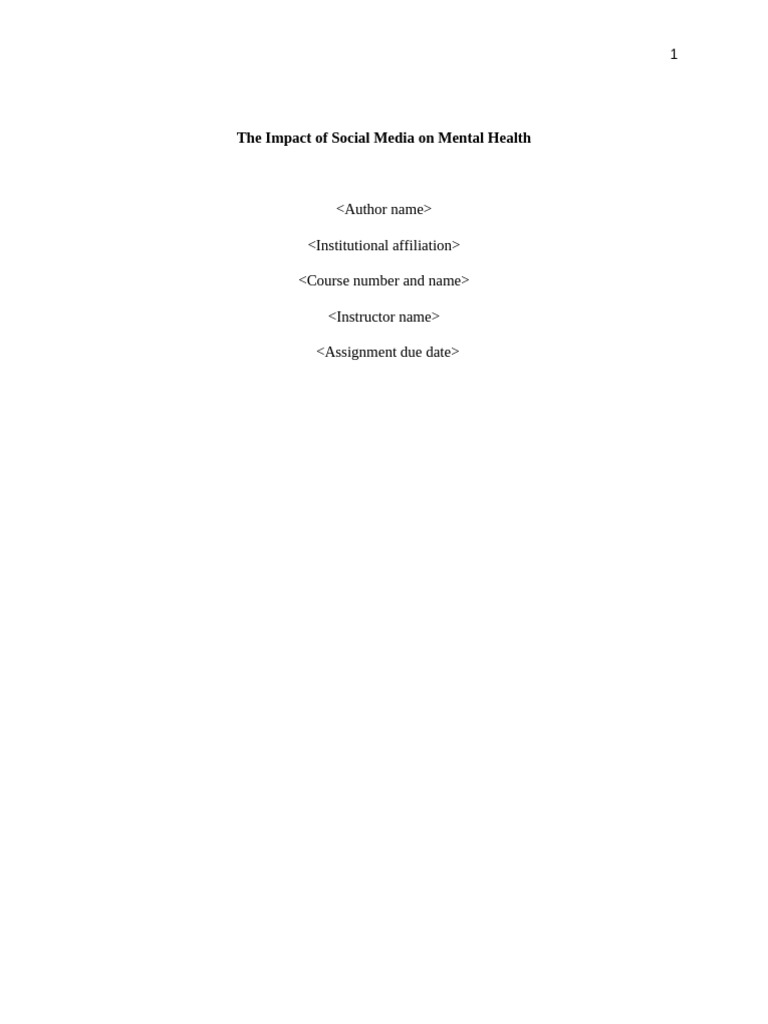 Social Media's Effects on Teen Mental Health | PDF | Adolescence ...